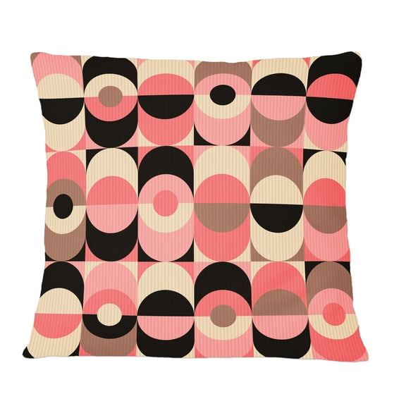 Designart Retro Geometric Design XI' Mid-Century Modern Throw Pillow - 12x20