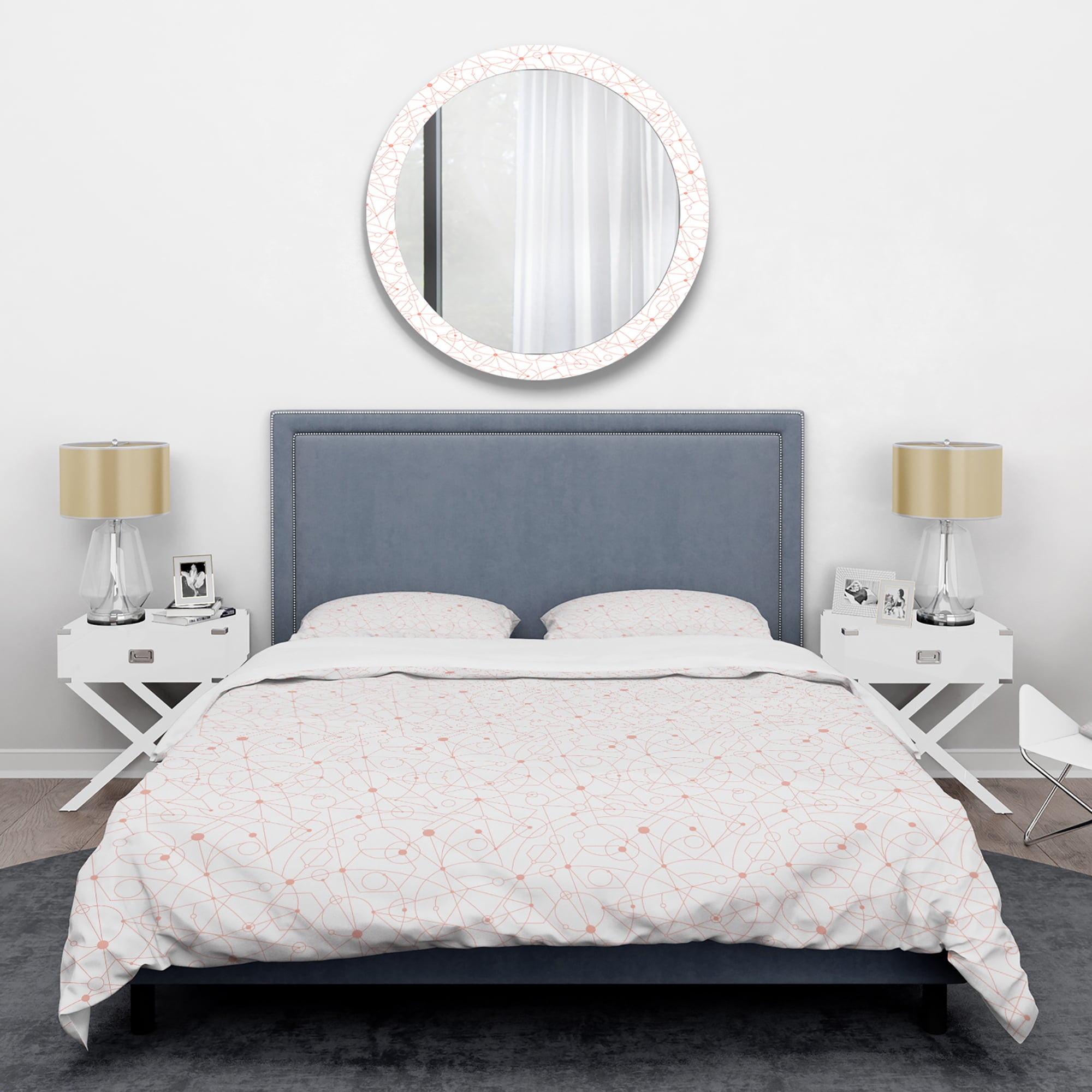 Designart 'Retro Geometric Grid II' Mid-Century Modern Duvet Cover Set