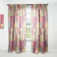 thumbnail image 1 of Designart 'Retro Geometric Minimal I' Mid-Century Modern Pink Sheer Curtain Panel, 1 of 5