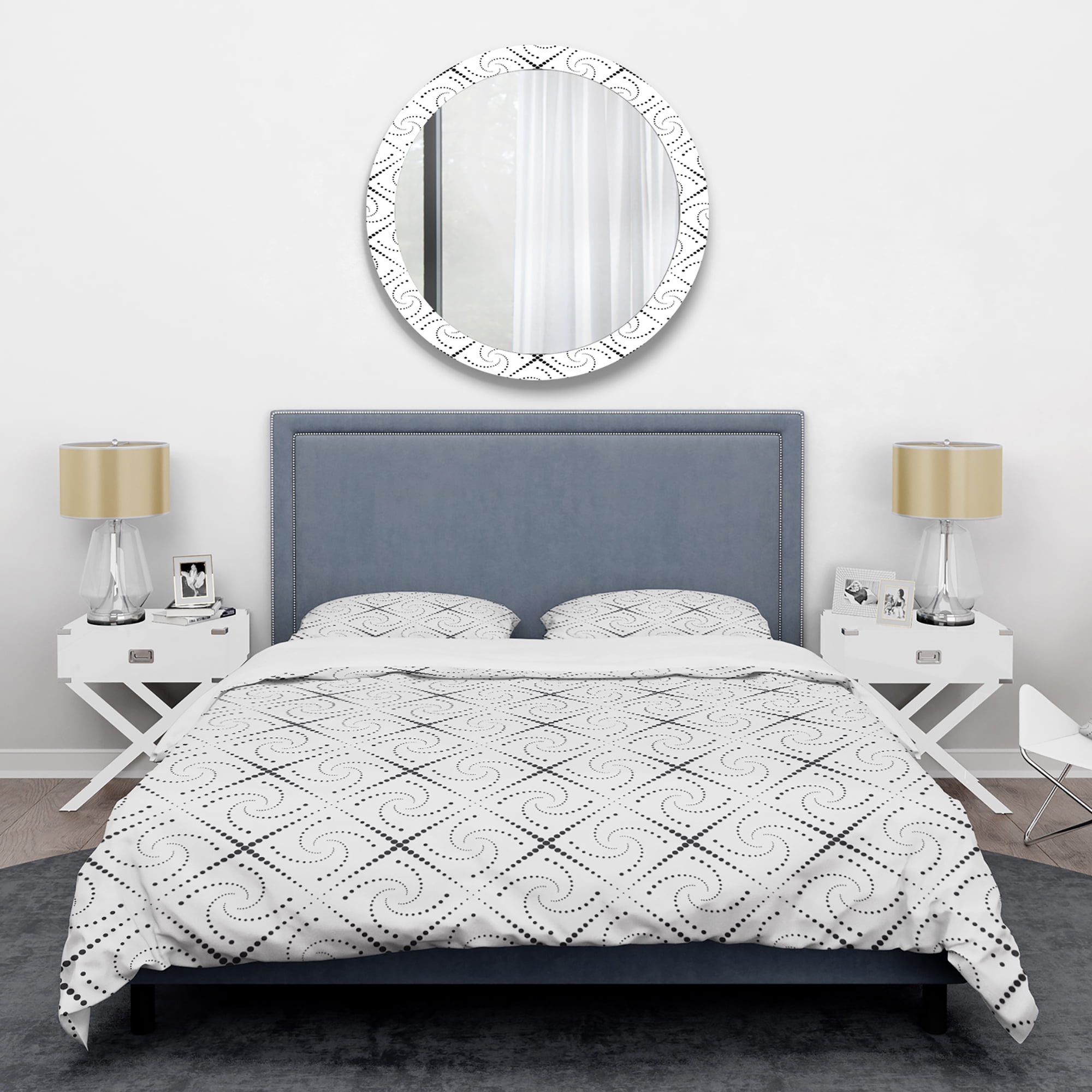 Designart 'Retro Geometrical Abstract Minimal Pattern III' Mid-Century Modern Duvet Cover Set