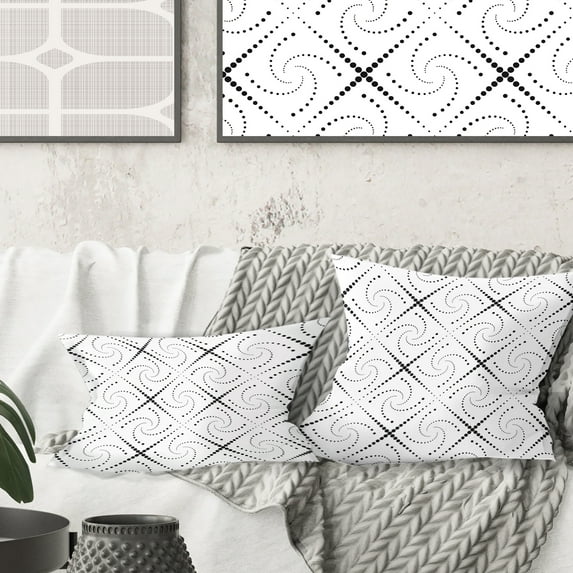 Designart Retro Geometrical Abstract Minimal Pattern III' Mid-Century Modern Throw Pillow - 16x16