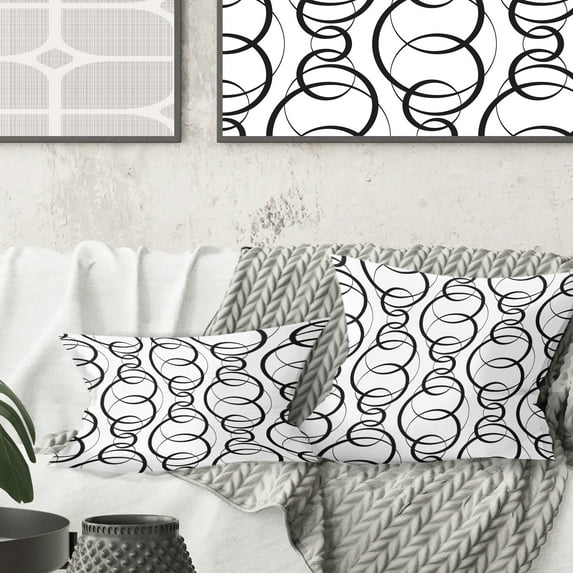 Designart Retro Geometrical Abstract Minimal Pattern VI' Mid-Century Modern Throw Pillow - 16x16