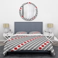thumbnail image 1 of Designart 'Retro Geometrical Abstract Minimal Pattern XI' Mid-Century Modern Duvet Cover Set, 1 of 4