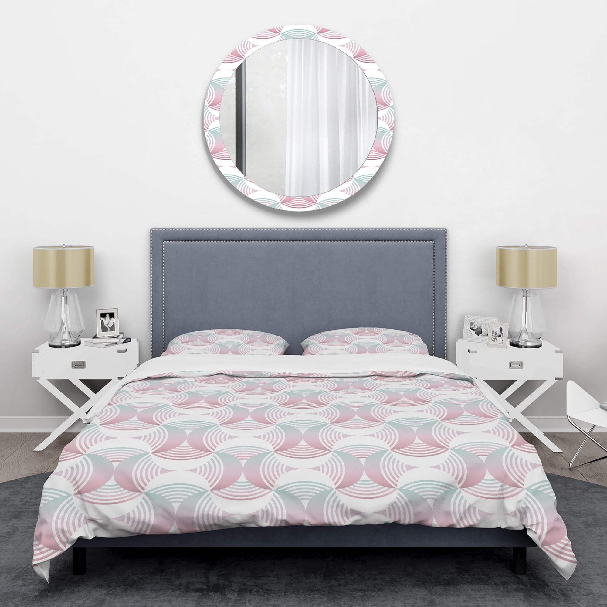 Designart 'Retro Geometrical Abstract Pattern I' Mid-Century Modern Duvet Cover Set
