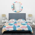 thumbnail image 1 of Designart 'Retro Geometrical Abstract Pattern II' Mid-Century Modern Duvet Cover Set, 1 of 4