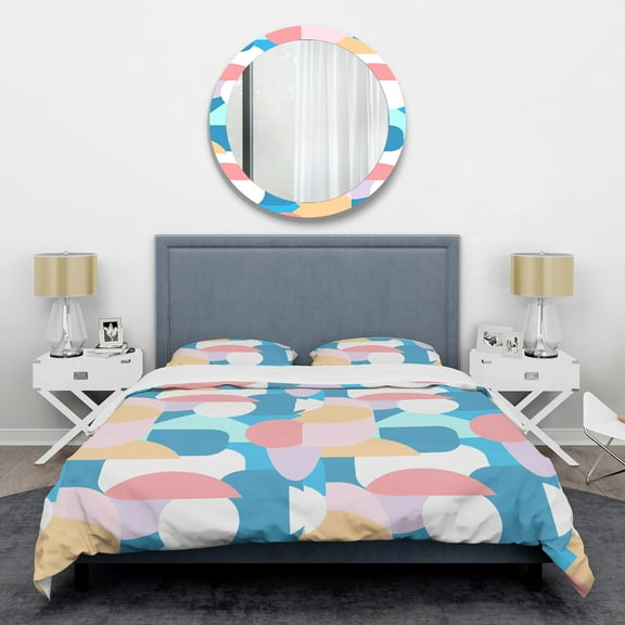 Designart 'Retro Geometrical Abstract Pattern II' Mid-Century Modern Duvet Cover Set
