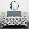 thumbnail image 1 of Designart 'Retro Geometrical Abstract Pattern IV' Mid-Century Modern Duvet Cover Set, 1 of 4