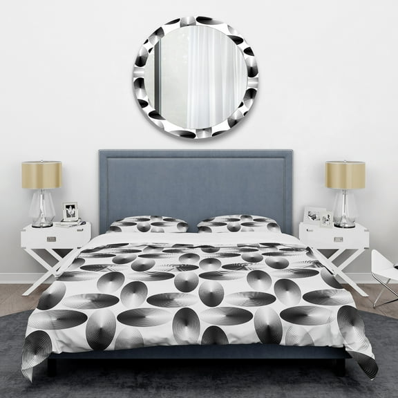 Designart 'Retro Geometrical Abstract Pattern IV' Mid-Century Modern Duvet Cover Set