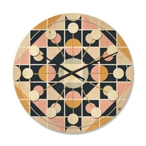 Designart 'Retro Geometrical Design I' Mid-Century Modern Wood Wall Clock
