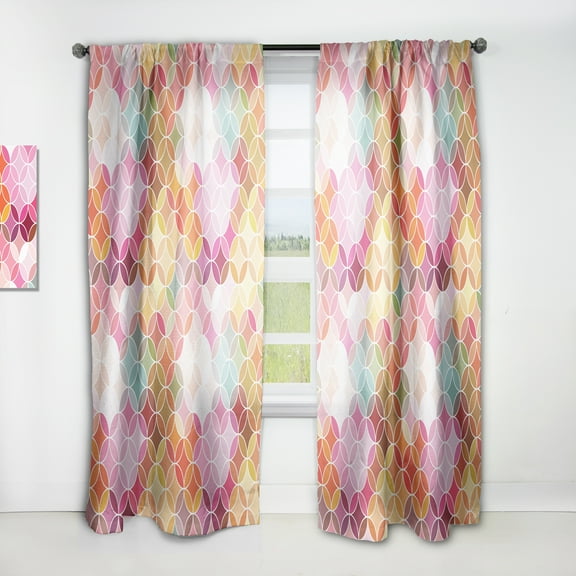 Designart 'Retro Geometrical Design II' Mid-Century Modern Curtain Panel