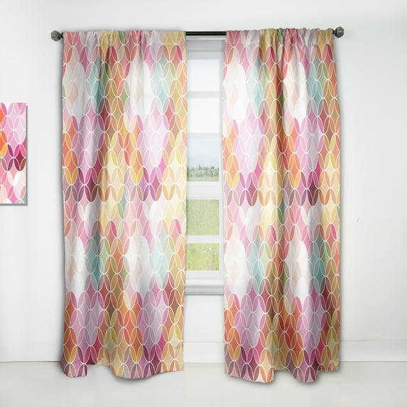 Designart 'Retro Geometrical Design II' Mid-Century Modern Curtain Panel