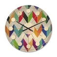 thumbnail image 1 of Designart 'Retro Geometrical Design III' Mid-Century Modern Wood Wall Clock, 1 of 5
