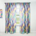 thumbnail image 1 of Designart 'Retro Geometrical Pastel Abstract I' Mid-Century Modern Curtain Panel, 1 of 5