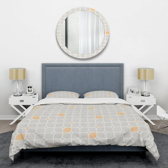 Designart 'Retro Geometrical Pattern II' Mid-Century Modern Duvet Cover Set