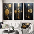 thumbnail image 1 of Designart "Retro Geometry of Atlantis' Ancient Wisdom VI" Modern Geometric Framed Wall Art Set Of 3 - Gold Abstract Frame Gallery Set For Office Decor, 1 of 7
