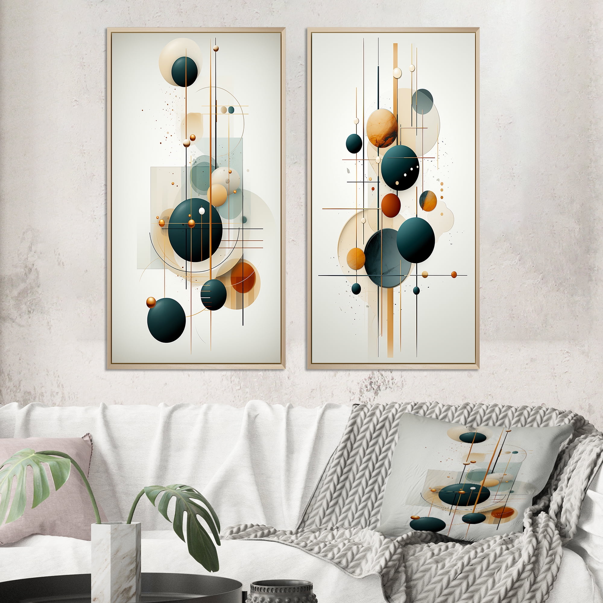 Designart "Retro Geometry Serenity Circular Minimalism I" Modern ...