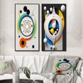 thumbnail image 1 of Designart "Retro Geometry of Awakening Rebirth II" Modern Geometric Framed Wall Art Set Of 2 - Modern White Framed Canvas Set For Living Room Decor, 1 of 6