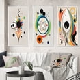 thumbnail image 1 of Designart "Retro Geometry of Awakening Rebirth V" Modern Geometric Framed Wall Art Set Of 3 - White Abstract Frame Canvas Set For Living Room Decor, 1 of 7
