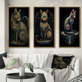 thumbnail image 1 of Designart "Retro Glamorous Gold Cat II" Animals Cat Framed Wall Art Set Of 3 - Blue Cat Frame Gallery Set For Office Decor, 1 of 6