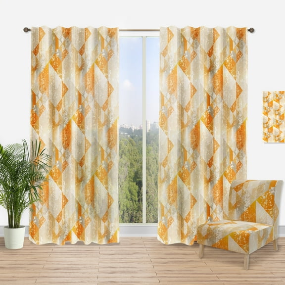 Designart 'Retro Gold Style' Modern Curtain Panel