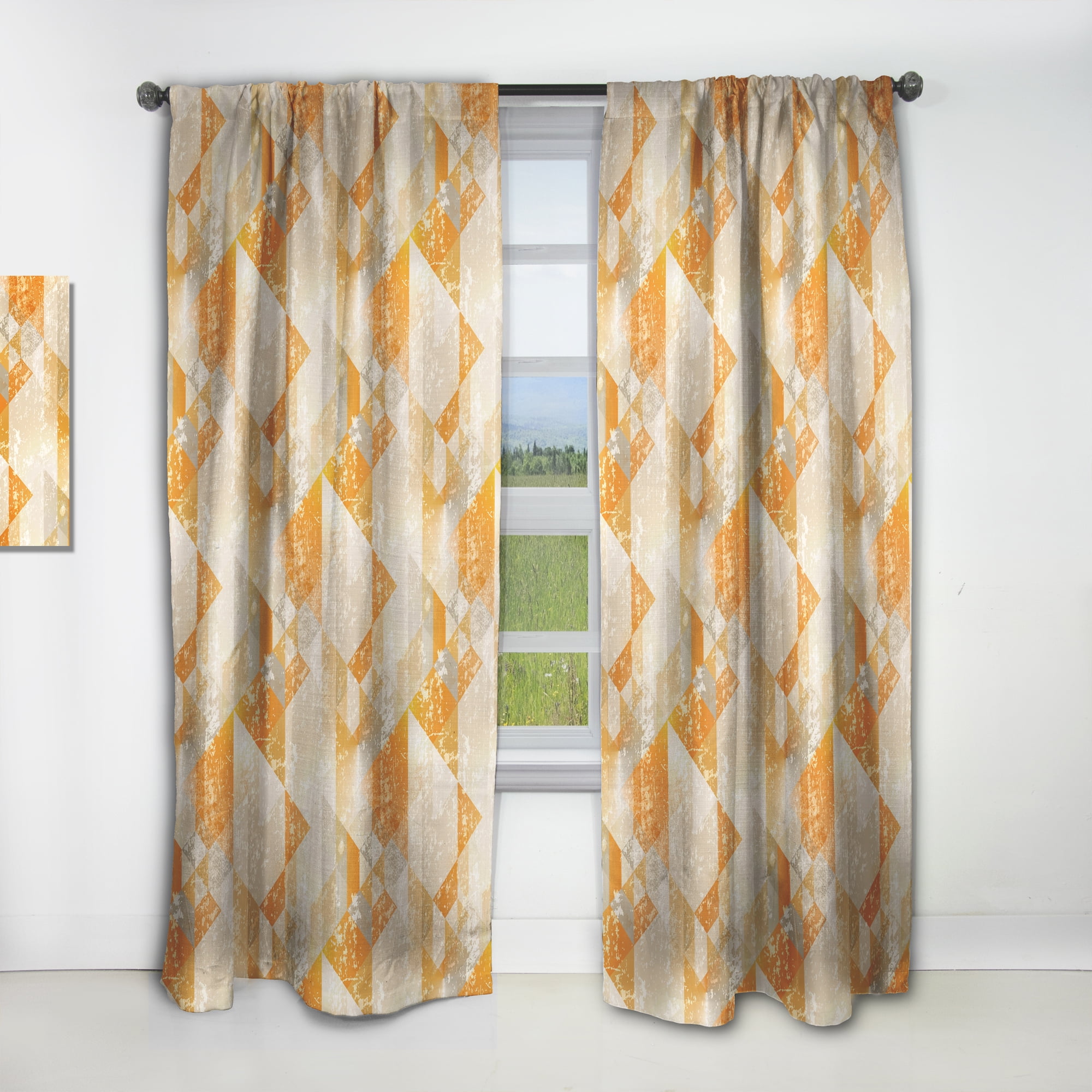 Designart 'Retro Gold Style' Modern Curtain Panel
