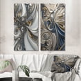 thumbnail image 1 of Designart "Retro Gold and White Whirl Fractal V" Fractals Wall Art Set Of 2 - Transitional Gold Gallery Wall Set For Home Decor, 1 of 6