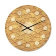 thumbnail image 1 of Designart 'Retro Golden Clouds In The Sky' Mid-Century Modern Wood Wall Clock, 1 of 5
