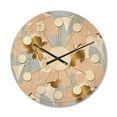 thumbnail image 1 of Designart 'Retro Golden Foliage XV' Mid-Century Modern Wood Wall Clock, 1 of 5