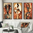 thumbnail image 1 of Designart "Retro Graphic Representation of an African Goddess I" African American Woman Framed Wall Art Set Of 3 - Red Woman African American Frame Gallery Wall Set For Home Decor, 1 of 6