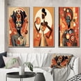 thumbnail image 1 of Designart "Retro Graphic Representation of an African Goddess I" African American Woman Framed Wall Art Set Of 3 - Red Woman African American Frame Gallery Wall Set For Home Decor, 1 of 6