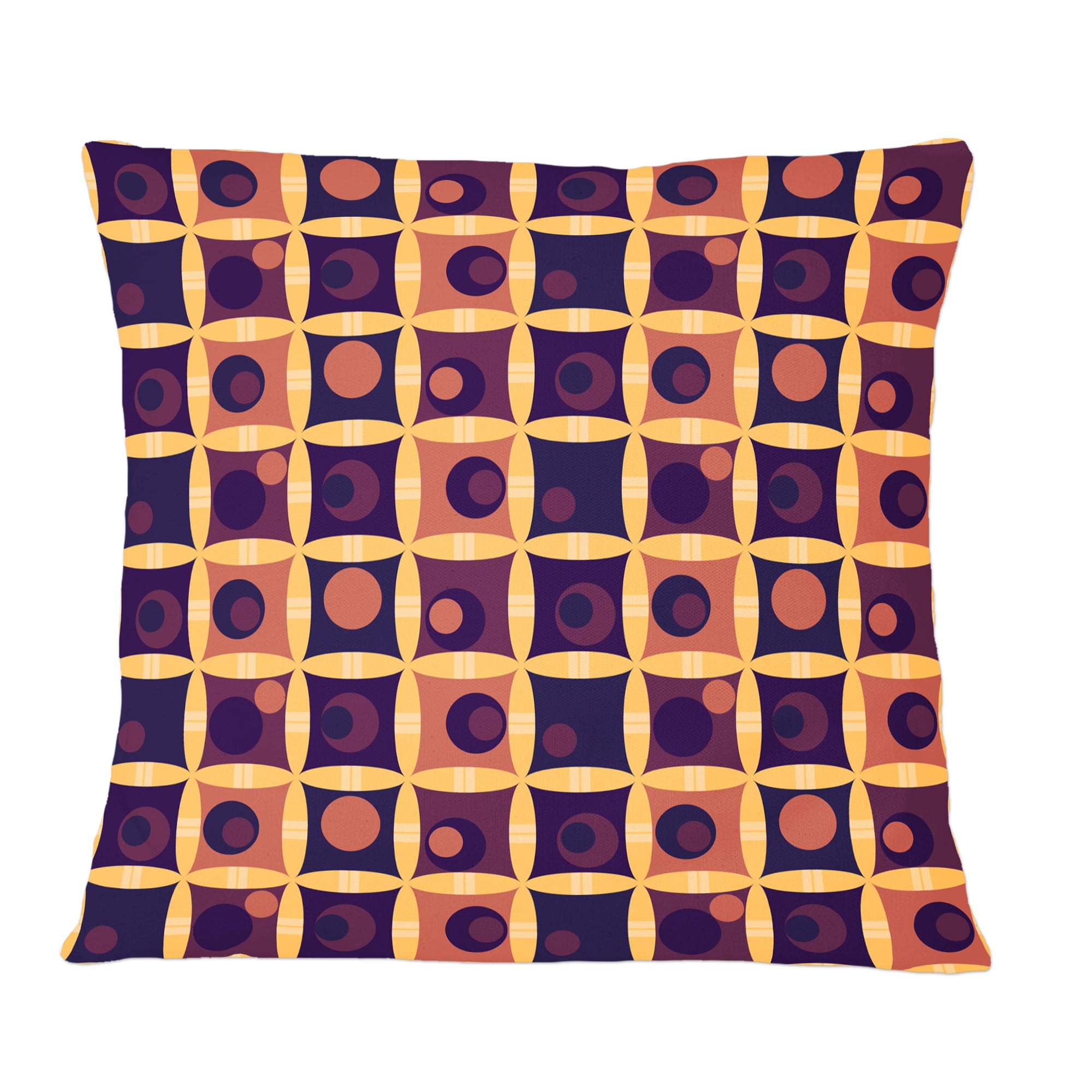 Designart Retro Grid in Orange' Mid-Century Modern Throw Pillow - 12x20