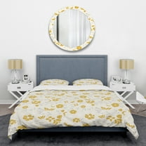 Designart 'Retro Handdrawn Poppies III' Mid-Century Modern Duvet Cover Set