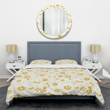 Designart 'Retro Handdrawn Poppies III' Mid-Century Modern Duvet Cover Set