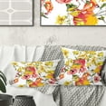 thumbnail image 1 of Designart Retro Handdrawn Poppies IV' Mid-Century Modern Throw Pillow - 18x18, 1 of 2
