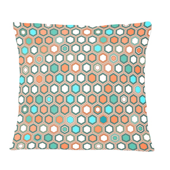 Designart Retro Hexagon Pattern III' Mid-Century Modern Throw Pillow - 12x20