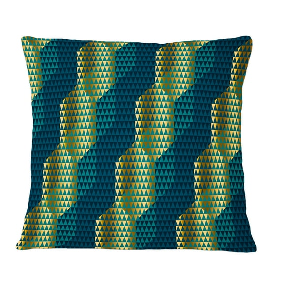 Designart Retro Hexagon Pattern V' Mid-Century Modern Throw Pillow - 12x20