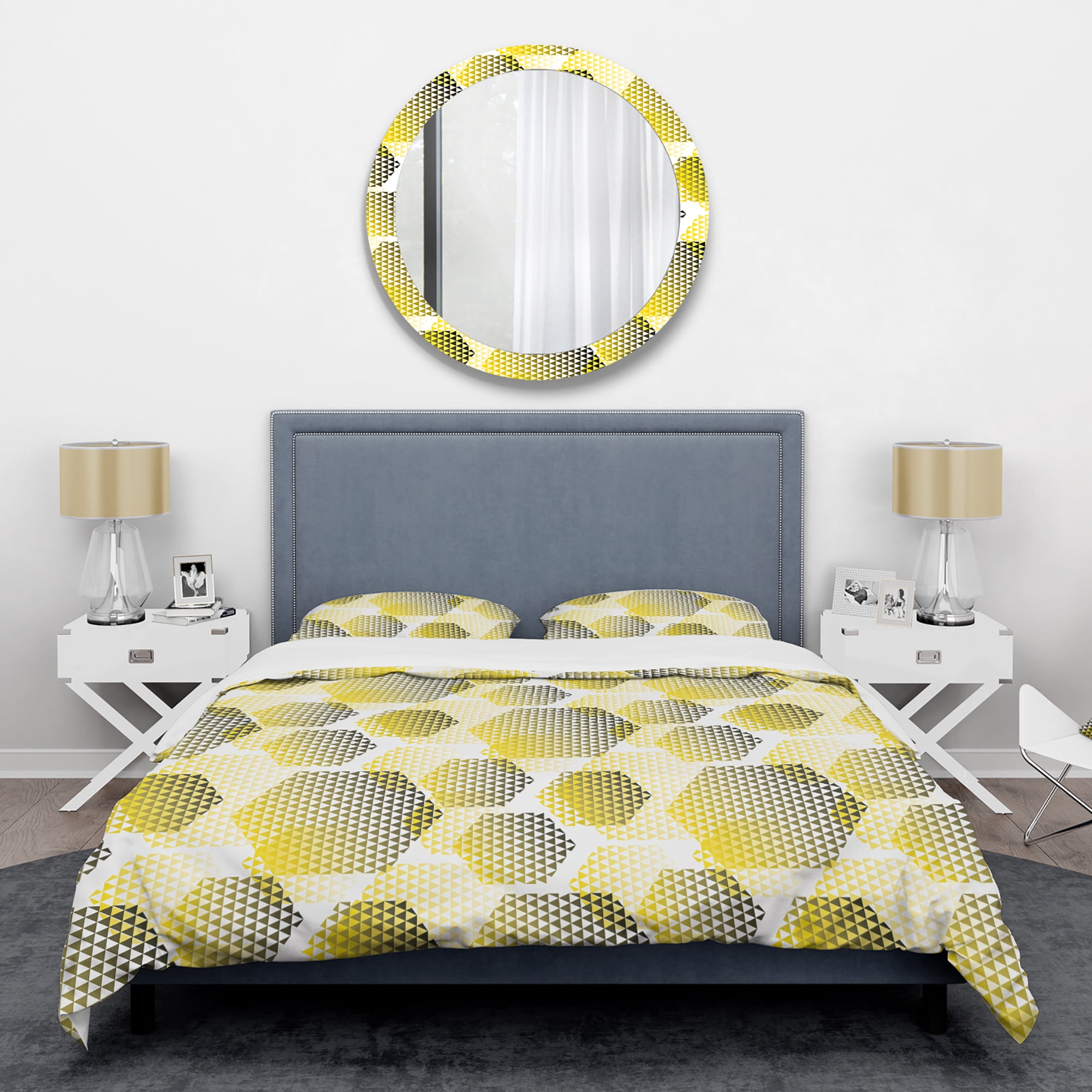 Designart 'Retro Hexagon Pattern XI' Mid-Century Modern Duvet Cover Set