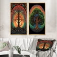 thumbnail image 1 of Designart "Retro Illustration Symbolic Tree of Life II" Landscape Trees Framed Wall Art Set Of 2 - Traditional Multicolor Framed Wall Art Set Of 2, 1 of 6