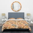 thumbnail image 1 of Designart 'Retro Indian Floral Batik III' Mid-Century Modern Duvet Cover Set, 1 of 4