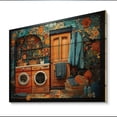 thumbnail image 1 of Designart "Retro Laundry Pop" Bath & Laundry Print on Natural Pine Wood, 1 of 5