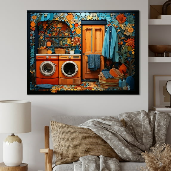 Designart "Retro Laundry Pop" Bath & Laundry Wall Decor