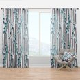 thumbnail image 1 of Designart 'Retro Lilies Flowers' Mid-Century Modern Curtain Panel, 1 of 4