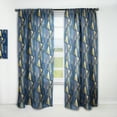 thumbnail image 1 of Designart 'Retro Luxury Waves In Blue and Gold IX' Mid-Century Modern Curtain Panel, 1 of 5