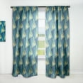 thumbnail image 1 of Designart 'Retro Luxury Waves In Blue and Gold VII' Mid-Century Modern Curtain Panel, 1 of 5