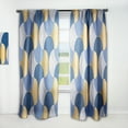 thumbnail image 1 of Designart 'Retro Luxury Waves In Blue and Gold X' Mid-Century Modern Curtain Panel, 1 of 4