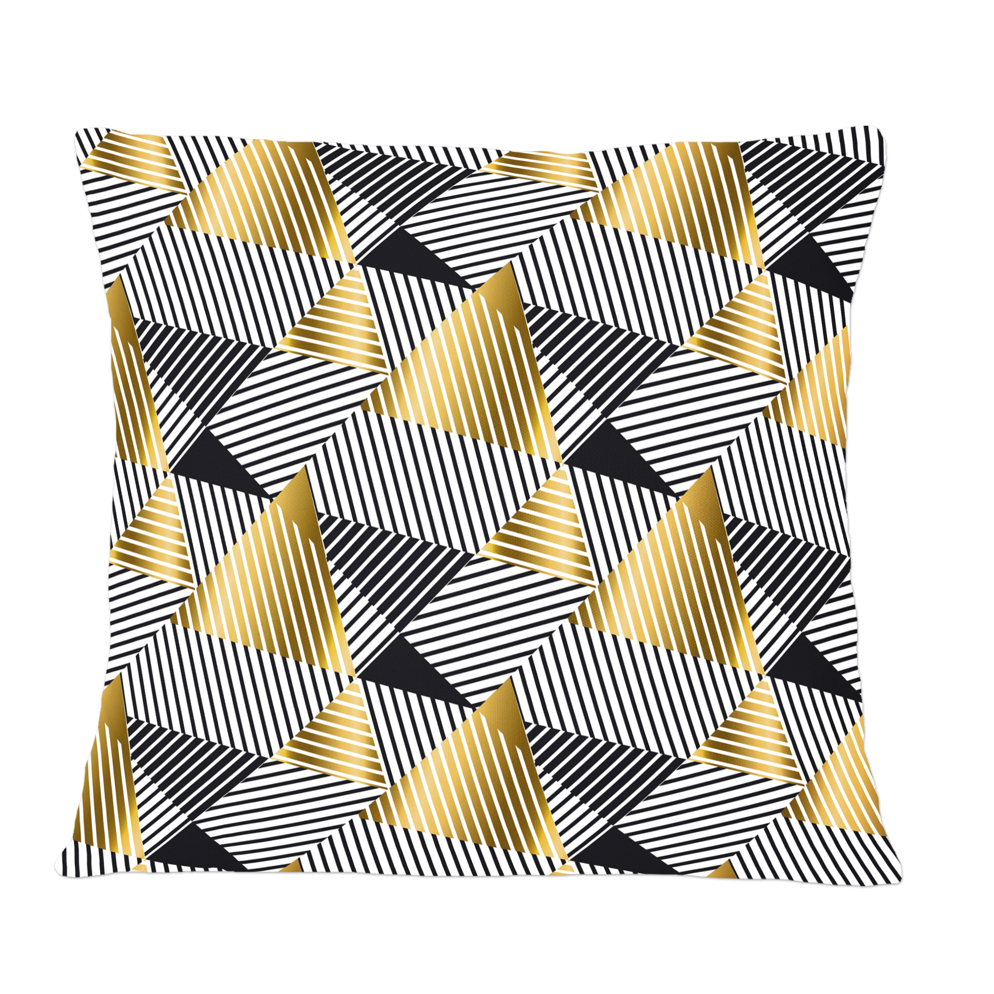 Designart Retro Luxury Waves In Gold And Blue VI' Mid-Century Modern Throw Pillow - 12x20