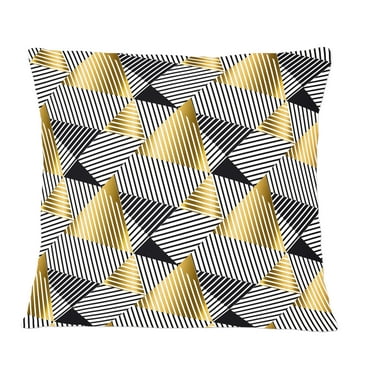 Designart Retro Luxury Waves In Gold And Blue VI' Mid-Century Modern Throw Pillow - 12x20