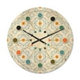 thumbnail image 1 of Designart 'Retro Minimal Patttern in Blue and Orange' Mid-Century Modern Wood Wall Clock, 1 of 5
