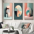 thumbnail image 1 of Designart "Retro Minimalism in Pink Geometric Dreaming VII" Modern Geometric Framed Wall Art Set Of 3 - Pink Abstract Frame Canvas Set For Living Room Decor, 1 of 7