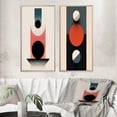 thumbnail image 1 of Designart "Retro Minimalist Full Moon Delight III" Transitional Framed Wall Art Set Of 2 - Abstract Black Gallery Wall Frame Set For Home Decor, 1 of 6